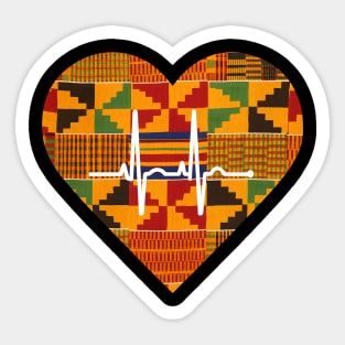 Kente Heartbeat Ghana Sticker